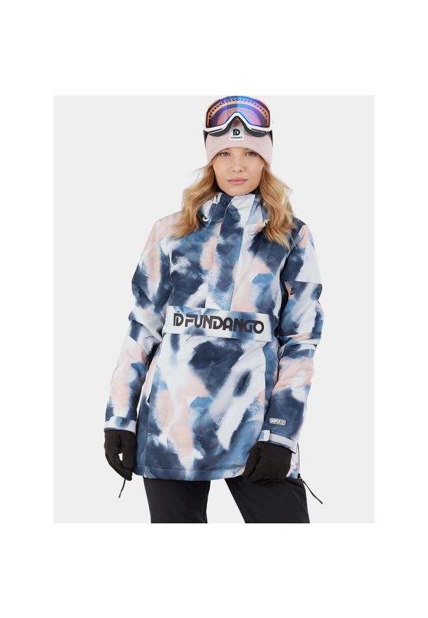 FUNDANGO - Anorak Damski Fundango Birch ECO Logo. Kolor: niebieski, różowy, biały, wielokolorowy. Sezon: zima. Sport: wspinaczka, narciarstwo, turystyka piesza
