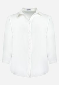 Born2be - Biała Koszula z Podpinanymi Rękawami Jalema. Kolor: biały. Długość rękawa: długi rękaw. Długość: długie