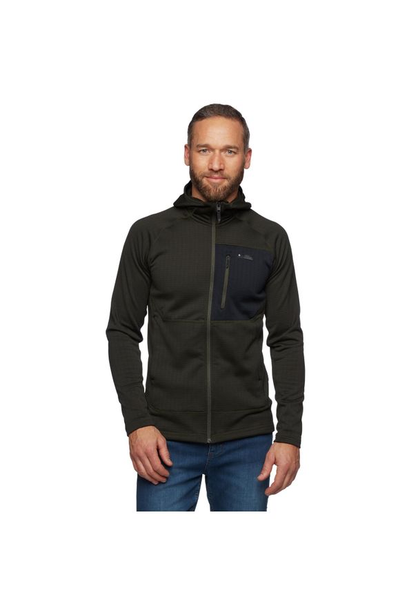Bluza polarowa męska Black Diamond Factor Hoody. Kolor: zielony. Materiał: polar. Styl: sportowy. Sport: turystyka piesza