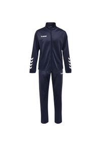 Hummel Zestaw sportowy bluza i spodnie dresowe Promo Kids Poly Suit. Kolor: niebieski. Materiał: dresówka. Sport: piłka nożna