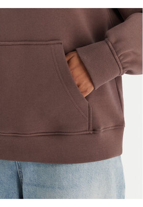 Tommy Jeans Bluza Badge DW0DW19414 Brązowy Boxy Fit. Kolor: brązowy. Materiał: bawełna