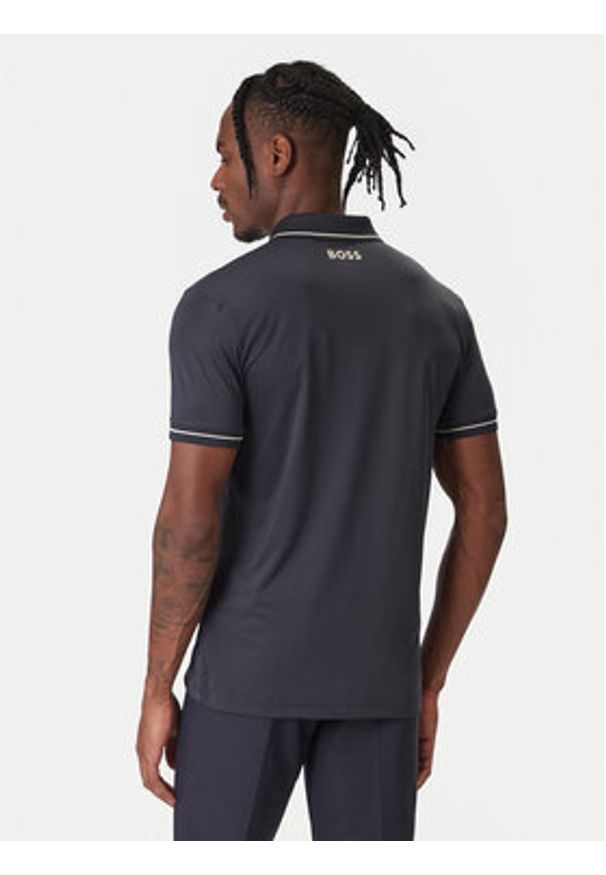 BOSS Polo Paul Pro 50506203 Granatowy Slim Fit. Typ kołnierza: polo. Kolor: niebieski. Materiał: syntetyk