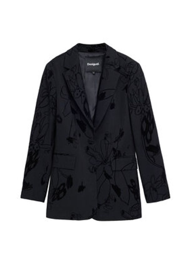 Desigual Marynarka Flockarty 25WWEW19 Czarny Regular Fit. Kolor: czarny. Materiał: syntetyk