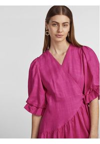 YAS Sukienka 26029985 Fioletowy Regular Fit. Kolor: fioletowy. Materiał: len, wiskoza #3