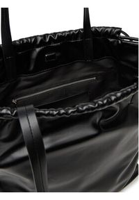 Calvin Klein Torebka Drawstring Tote LV04K3159G Czarny. Kolor: czarny. Materiał: skórzane