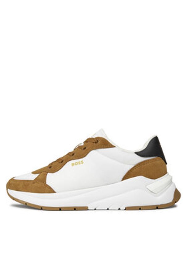 BOSS - Boss Sneakersy Skylar Runn Nysdlt 50513574 Brązowy. Kolor: brązowy. Materiał: skóra