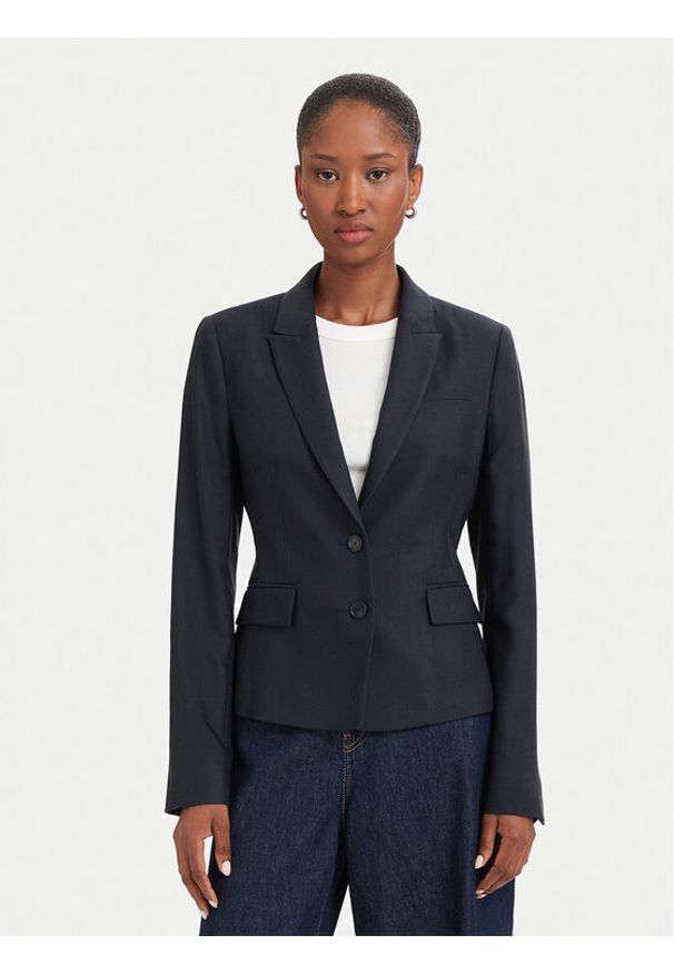 BOSS Marynarka Jia18 50564479 Granatowy Slim Fit. Kolor: niebieski. Materiał: lyocell
