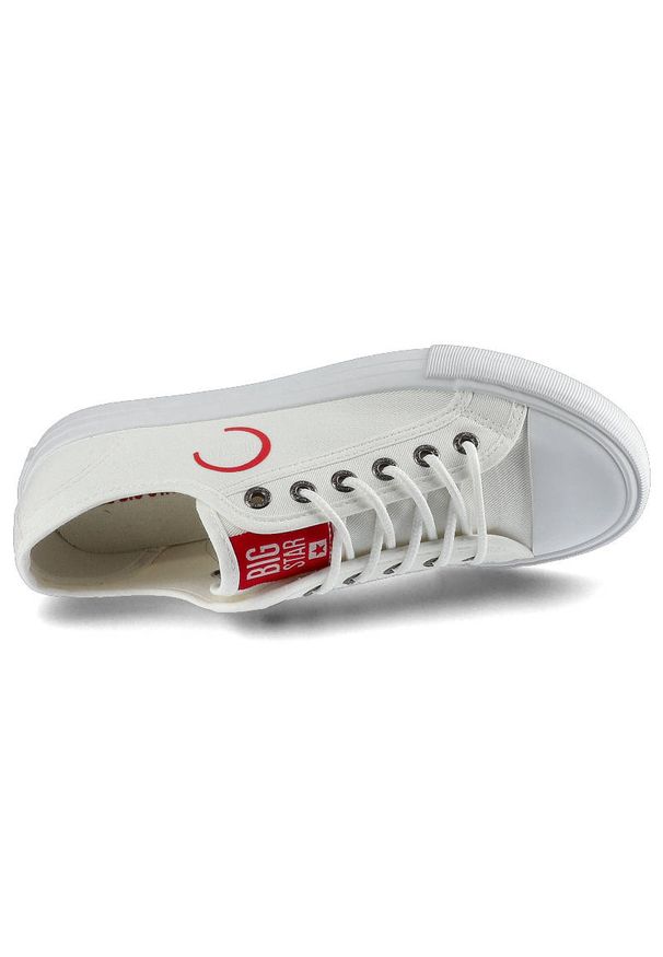 Big-Star - Białe Trampki Big Star Damskie Lekkie Buty. Okazja: na spacer. Kolor: biały. Materiał: materiał, jeans, guma. Szerokość cholewki: normalna. Sezon: lato