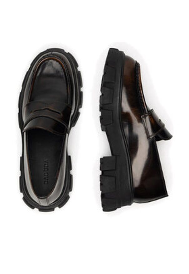 Badura Loafersy ELANA-01WI-002 Brązowy. Kolor: brązowy. Materiał: lakier, skóra
