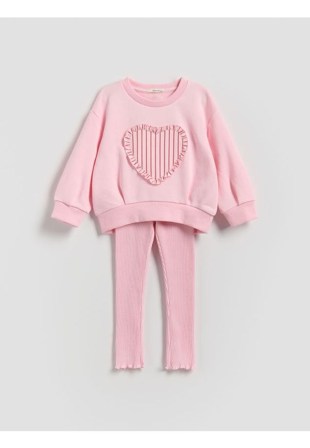 Reserved - Bawełniany komplet - różowy. Kolor: różowy. Materiał: bawełna