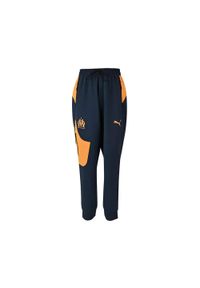 Spodnie dresowe OM Pumatech. Kolor: niebieski, wielokolorowy, pomarańczowy. Materiał: dresówka. Sport: piłka nożna #1