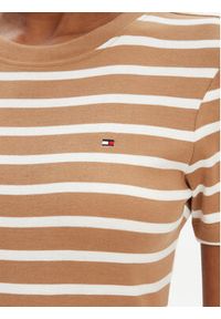 TOMMY HILFIGER - Tommy Hilfiger Sukienka codzienna New Cody WW0WW42721 Beżowy Slim Fit. Okazja: na co dzień. Kolor: beżowy. Materiał: bawełna. Typ sukienki: proste. Styl: casual #5