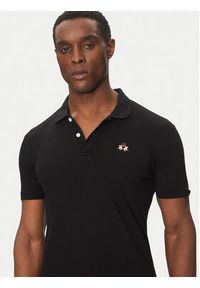 La Martina Polo Piquet CCMP02 PK001 Czarny Slim Fit. Typ kołnierza: polo. Kolor: czarny. Materiał: bawełna #6
