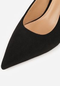 Renee - Czarne Sandały na Szpilce w Stylu Slingback Tarosie. Okazja: na co dzień. Zapięcie: sprzączka. Kolor: czarny. Materiał: jeans. Sezon: wiosna. Obcas: na szpilce. Styl: casual, elegancki #4