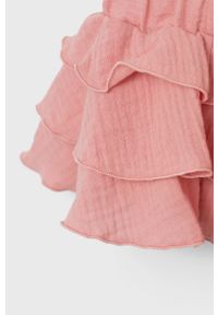 Jamiks spódnica dziecięca kolor różowy mini rozkloszowana. Kolor: różowy. Materiał: tkanina, bawełna. Wzór: gładki #2