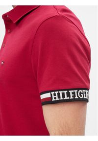 TOMMY HILFIGER - Tommy Hilfiger Polo Monotype Flag MW0MW33585 Czerwony Slim Fit. Typ kołnierza: polo. Kolor: czerwony. Materiał: bawełna #4