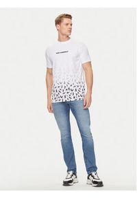 Karl Lagerfeld - KARL LAGERFELD T-Shirt 755033 542221 Biały Regular Fit. Typ kołnierza: dekolt w karo. Kolor: biały. Materiał: bawełna #5