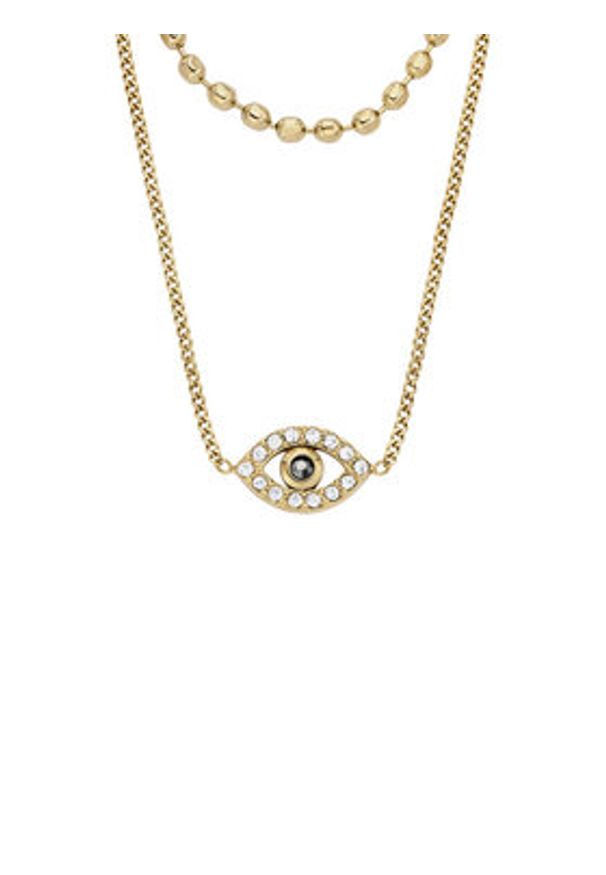 Fossil Naszyjnik Sutton Evil Eye JF04792710 Złoty. Materiał: metalowe. Kolor: złoty