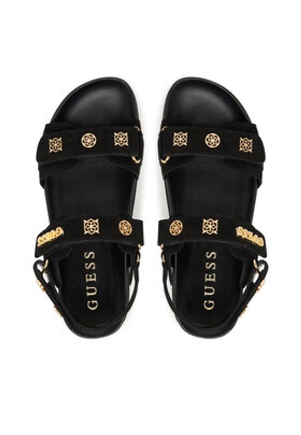 Guess Sandały FLPFLO ESU03 Czarny. Kolor: czarny. Materiał: materiał