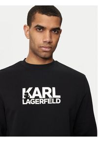 Karl Lagerfeld - KARL LAGERFELD Bluza 705091 543917 Czarny Regular Fit. Typ kołnierza: dekolt w karo. Kolor: czarny. Materiał: bawełna #5