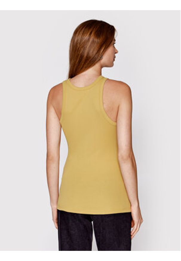 Samsoe & Samsoe - Samsøe Samsøe Top Alexo F00001111 Brązowy Slim Fit. Kolor: brązowy. Materiał: bawełna