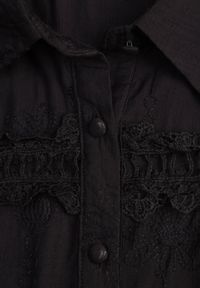 Renee - Czarna Boho Koszula z Wiskozy Bez Rękawów Zdobiona Haftem Melirianne. Kolor: czarny. Materiał: wiskoza. Długość rękawa: bez rękawów. Wzór: haft, aplikacja. Sezon: lato. Styl: boho #2