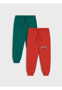 Sinsay - Spodnie jogger z nadrukiem 2 pack - czerwony. Kolor: czerwony. Wzór: nadruk