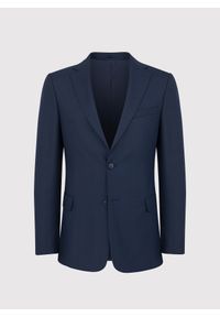 Pako Lorente - PAKO LORENTE – Granatowa marynarka garniturowa w subtelną kratę. Kolor: niebieski. Materiał: poliester, elastan, wiskoza. Wzór: kratka #4