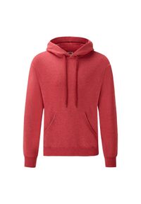 FRUIT OF THE LOOM - Męska Klasyczna Bluza Z Kapturem. Typ kołnierza: kaptur. Kolor: czerwony