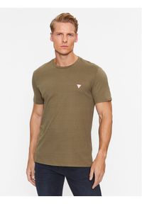 Guess T-Shirt M2YI36 I3Z14 Khaki Slim Fit. Kolor: brązowy. Materiał: bawełna #1