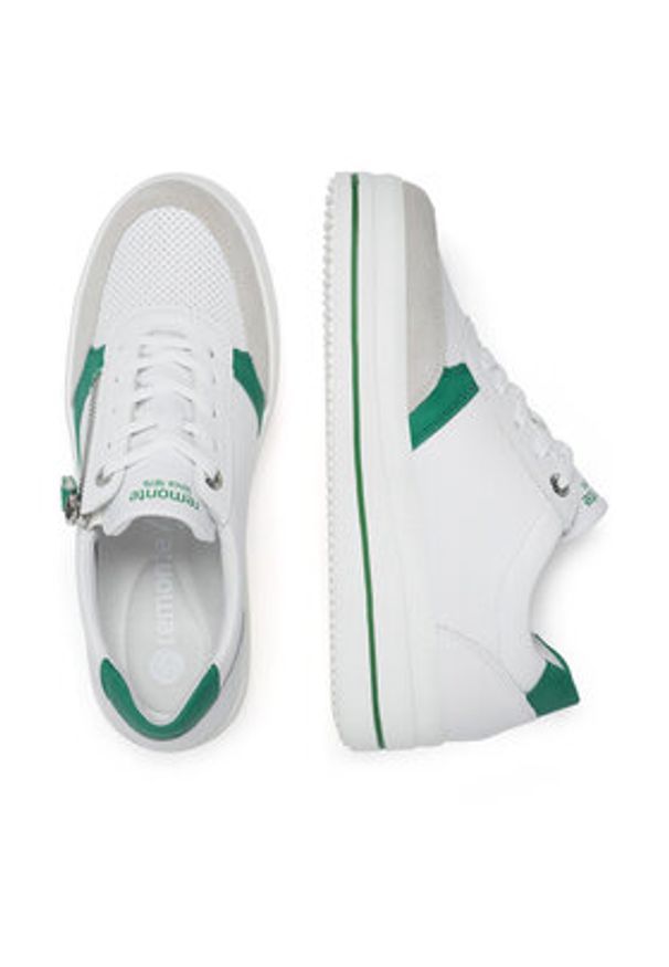 Remonte Sneakersy D1C00-80 Biały. Kolor: biały. Materiał: skóra