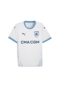 Puma - Koszulka domowa OM 2024/25. Kolor: biały, wielokolorowy, niebieski. Sport: piłka nożna