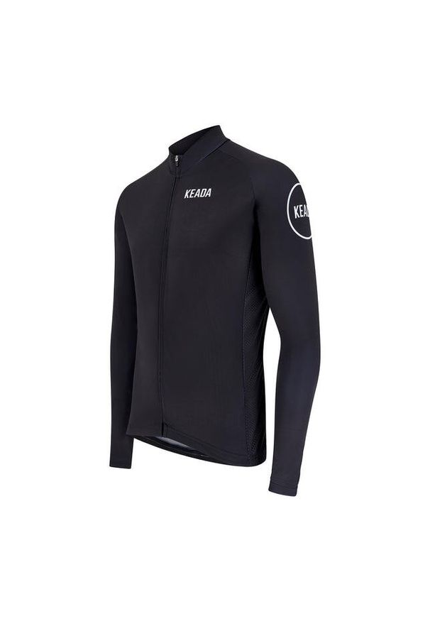 KEADA SPORTS - Męska koszulka kolarska z długim rękawem – Czarna. Kolor: czarny. Długość rękawa: długi rękaw. Długość: długie. Sport: kolarstwo