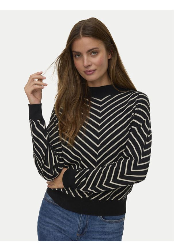 Vero Moda Sweter Capricorn 10331893 Czarny Regular Fit. Kolor: czarny. Materiał: bawełna