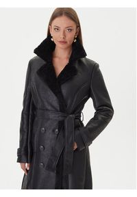 BARDOT - Bardot Płaszcz przejściowy 59622JB1 Czarny Regular Fit. Kolor: czarny. Materiał: skóra #5
