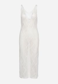 Born2be - Biała Sukienka Ażurowa Bez Rękawów o Dopasowanym Fasonie Cotta. Okazja: na imprezę. Kolor: biały. Długość rękawa: bez rękawów. Wzór: ażurowy. Sezon: lato. Typ sukienki: dopasowane. Styl: elegancki #5