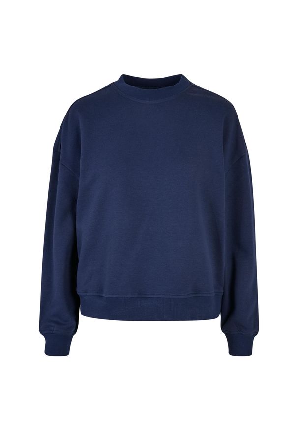 BUILD YOUR BRAND - Bluza Damska Dekolt W Szpic Oversized. Kolor: niebieski