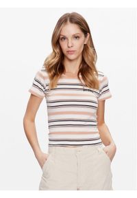 BDG Urban Outfitters Top BDG STRIPED BABY 76471473 Écru Slim Fit. Materiał: bawełna