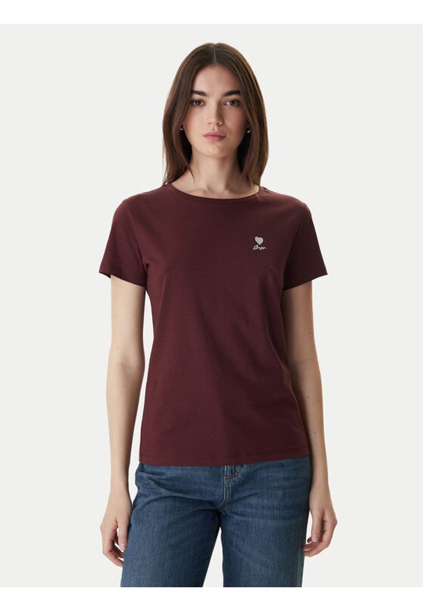 BOSS T-Shirt 50556994 Brązowy Regular Fit. Kolor: brązowy. Materiał: bawełna