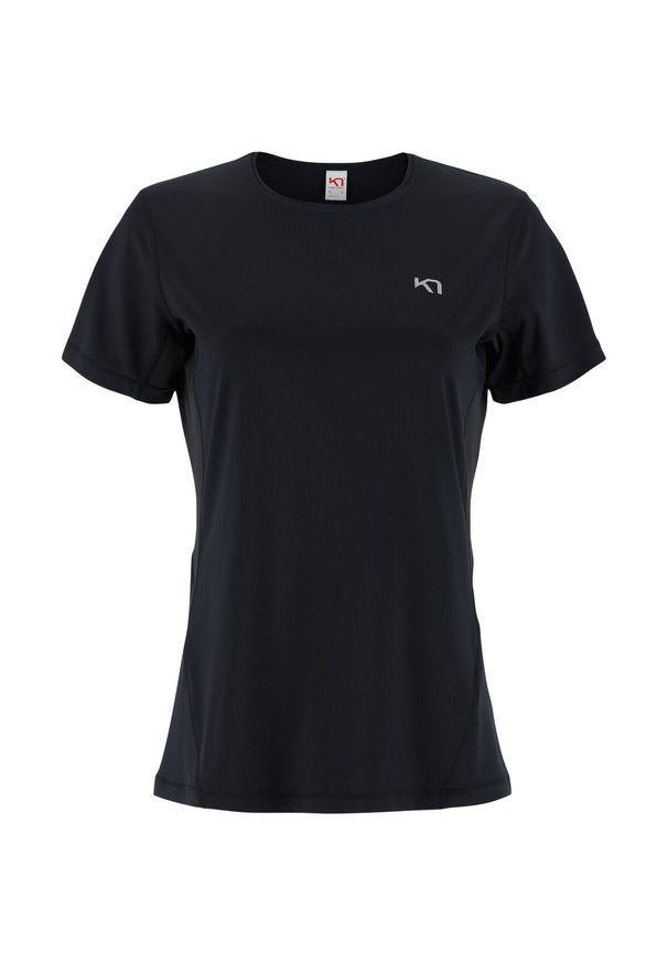 KARI TRAA - Koszulka damska Kari Traa Nora 2.0. Typ kołnierza: dekolt w karo. Kolor: czarny. Sport: fitness