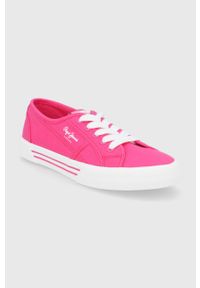 Pepe Jeans tenisówki brady w basic damskie kolor różowy. Nosek buta: okrągły. Zapięcie: sznurówki. Kolor: różowy. Materiał: guma