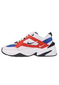 Buty do chodzenia damskie Nike M2k Tekno Summit White Black Team Orange. Zapięcie: sznurówki. Kolor: pomarańczowy, biały, wielokolorowy, żółty. Materiał: skóra, materiał. Szerokość cholewki: normalna. Sport: turystyka piesza