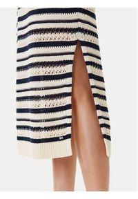 TOMMY HILFIGER - Tommy Hilfiger Sukienka dzianinowa WW0WW45649 Beżowy Slim Fit. Kolor: beżowy. Materiał: bawełna #5