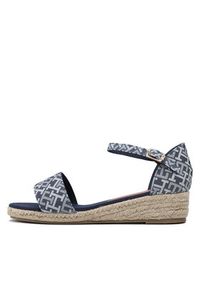 TOMMY HILFIGER - Tommy Hilfiger Espadryle Rope Wedge Sandal Denim T3A7-32776-0048 S Błękitny. Kolor: niebieski. Materiał: materiał