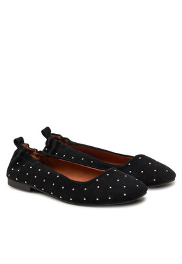 Pepe Jeans Baleriny PLS10420 Czarny. Kolor: czarny. Materiał: zamsz, skóra
