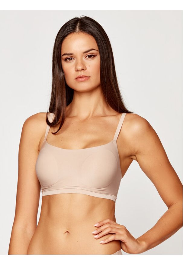 Chantelle Biustonosz top Soft Stretch C16A20 Beżowy. Kolor: beżowy. Materiał: syntetyk