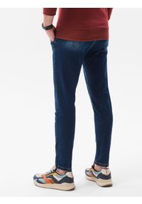 Ombre Clothing - Spodnie męskie jeansowe SLIM FIT - niebieskie V2 P1077 - XL. Kolor: niebieski. Materiał: jeans. Styl: klasyczny #5
