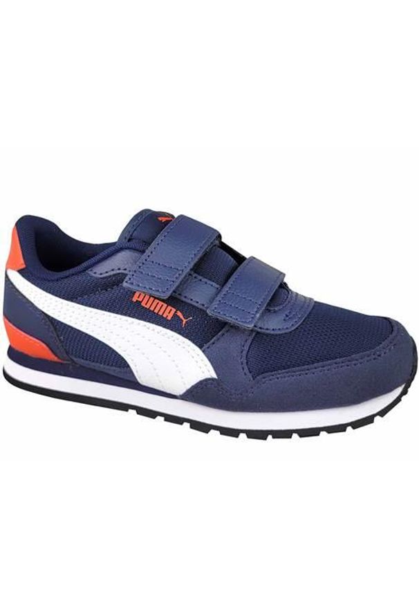 Buty do chodzenia dla dzieci Puma St Runner V3 Mesh. Kolor: wielokolorowy, niebieski. Materiał: mesh, materiał, syntetyk. Szerokość cholewki: normalna. Sport: turystyka piesza