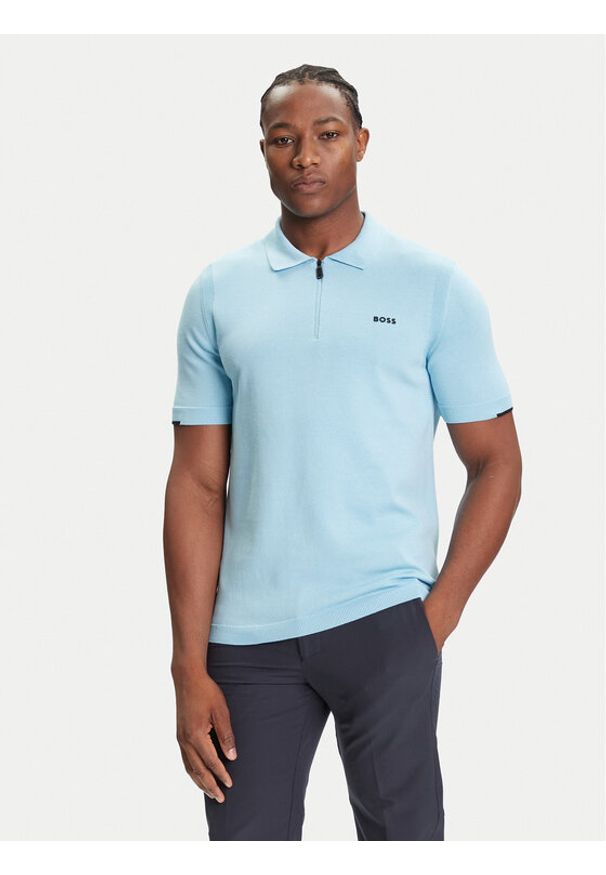 BOSS Polo K_Ever-X PS 50541961 Błękitny Regular Fit. Typ kołnierza: polo. Kolor: niebieski. Materiał: bawełna