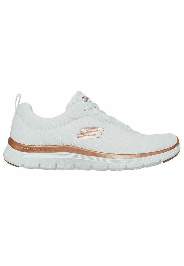 skechers - Obuwie Sportowe Damskie Skechers Mesh Lace-Up W Biały. Kolor: biały. Materiał: mesh, materiał. Szerokość cholewki: normalna. Model: Skechers Sport. Sport: turystyka piesza